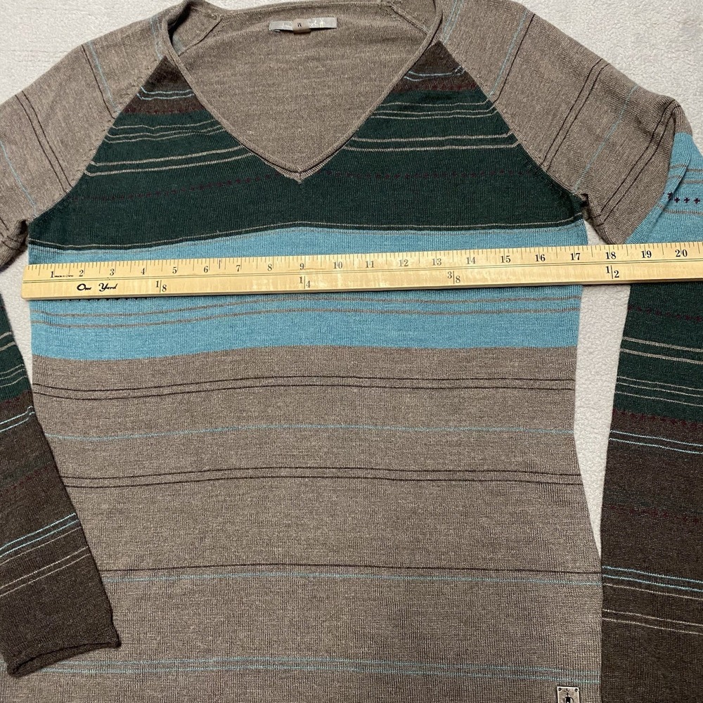 Smartwool Sweater Womens Medium Striped Merino V Neck Ethno Outdoors - Picture 6 of 7